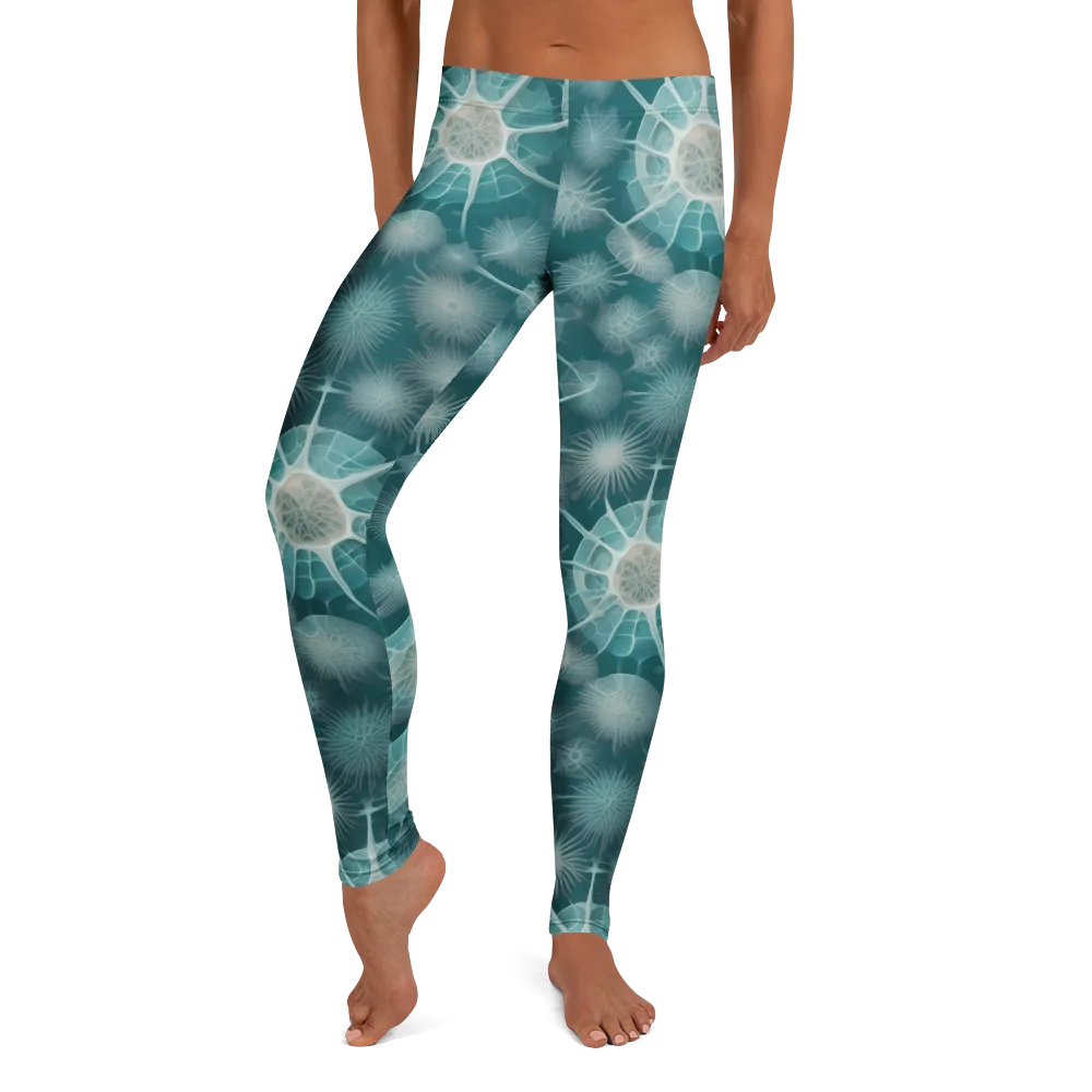 Aqua Radiolaria on Leggings — Front