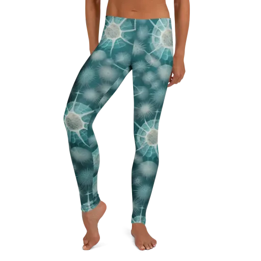 Aqua Radiolaria on a Leggings