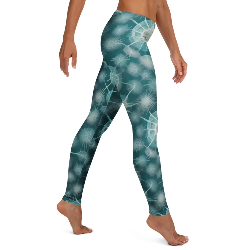 Aqua Radiolaria on Leggings — Right