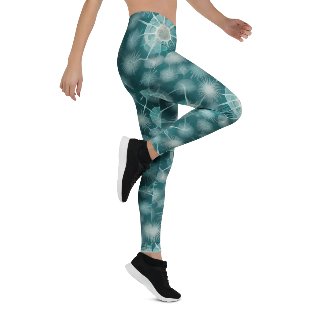 Aqua Radiolaria on Leggings — Right