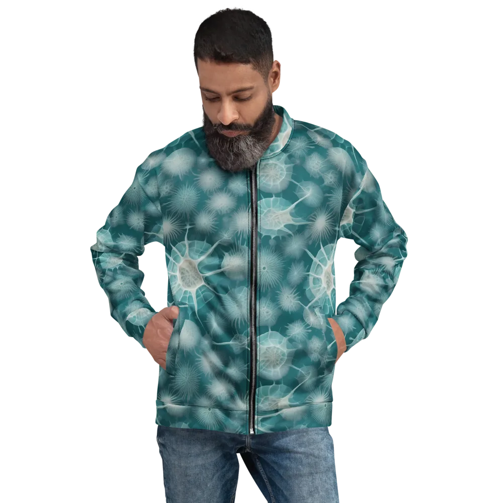 Aqua Radiolaria on Bomber Jacket — Front