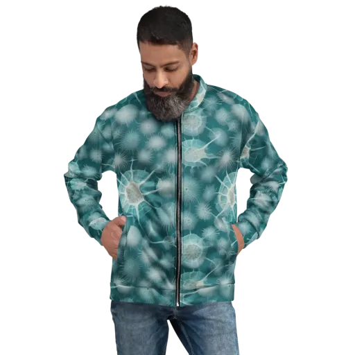 Aqua Radiolaria on a Bomber Jacket