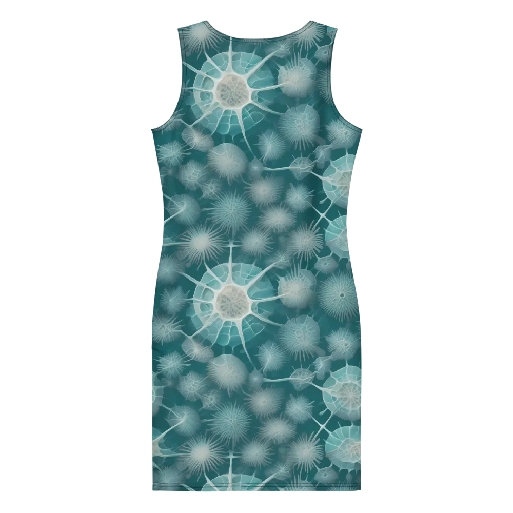 Aqua Radiolaria on Bodycon Dress — Back