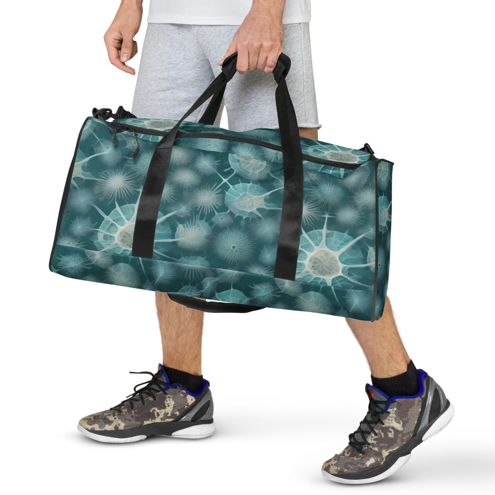 Aqua Radiolaria on Duffle Bag — Front