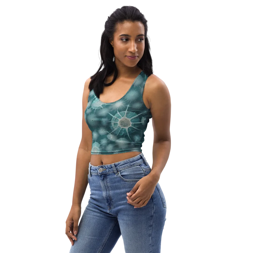Aqua Radiolaria on Crop Top — Left Front