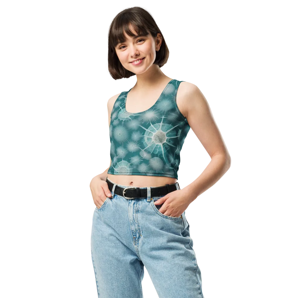 Aqua Radiolaria on Crop Top — Front