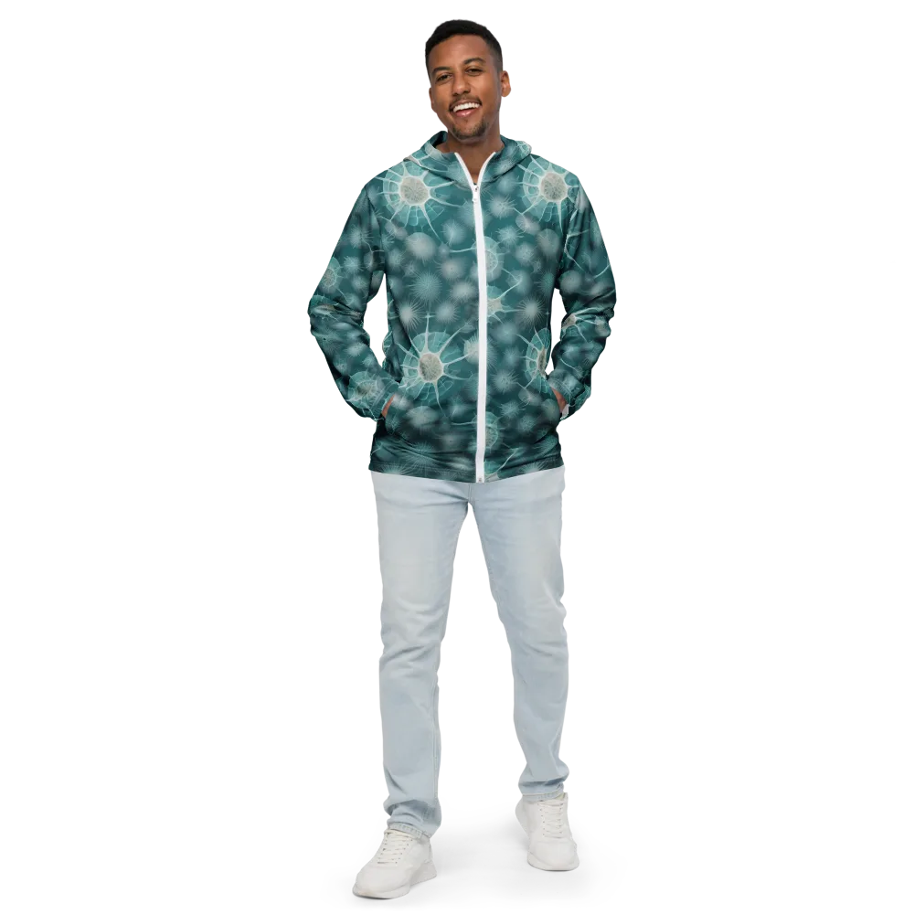 Aqua Radiolaria on Men's Windbreaker — Front