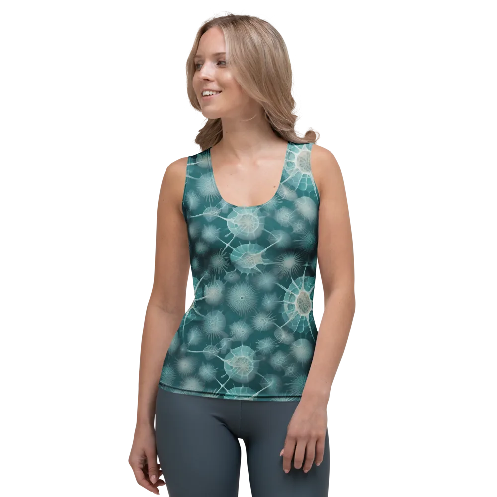 Aqua Radiolaria on Women's Tank Top — Front