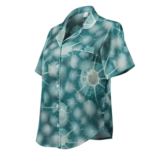 Aqua Radiolaria on a Women's Short Sleeve Pajama Top