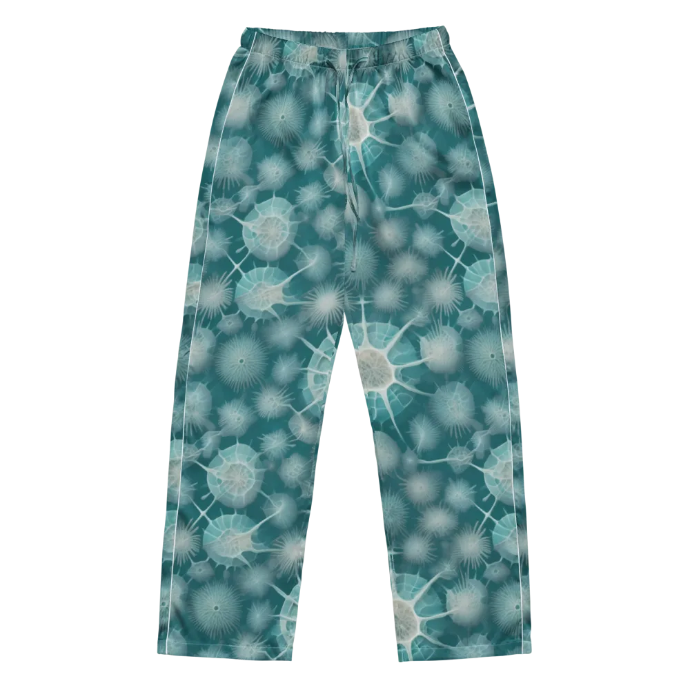 Aqua Radiolaria on Women's Pajama Pants — Front