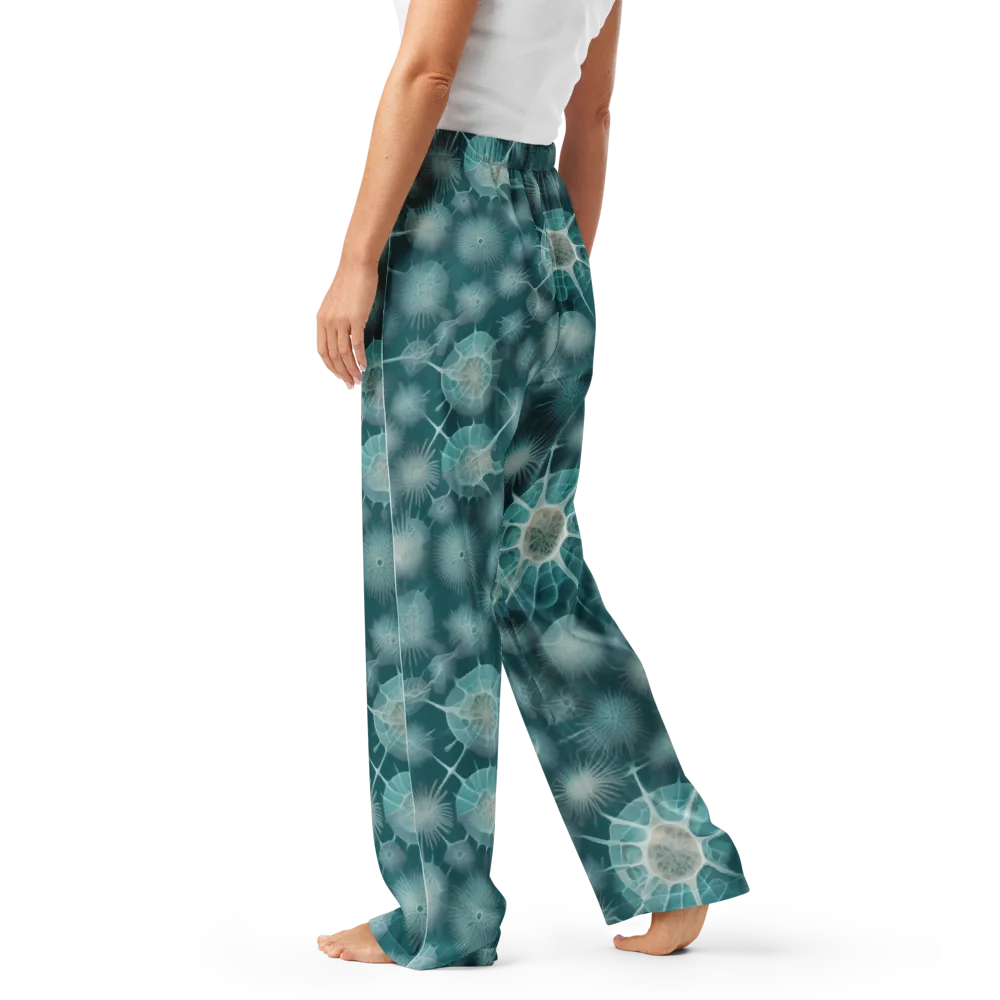 Aqua Radiolaria on Women's Pajama Pants — Left