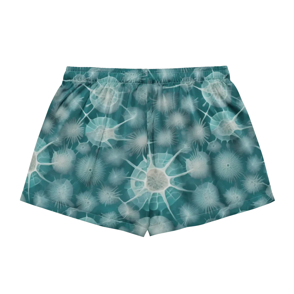 Aqua Radiolaria on Women's Pajama Shorts — Back