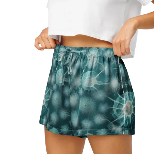 Aqua Radiolaria on a Women's Pajama Shorts