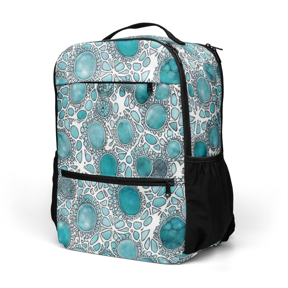 Turquoise Tessellation on Utility Backpack — Left Front