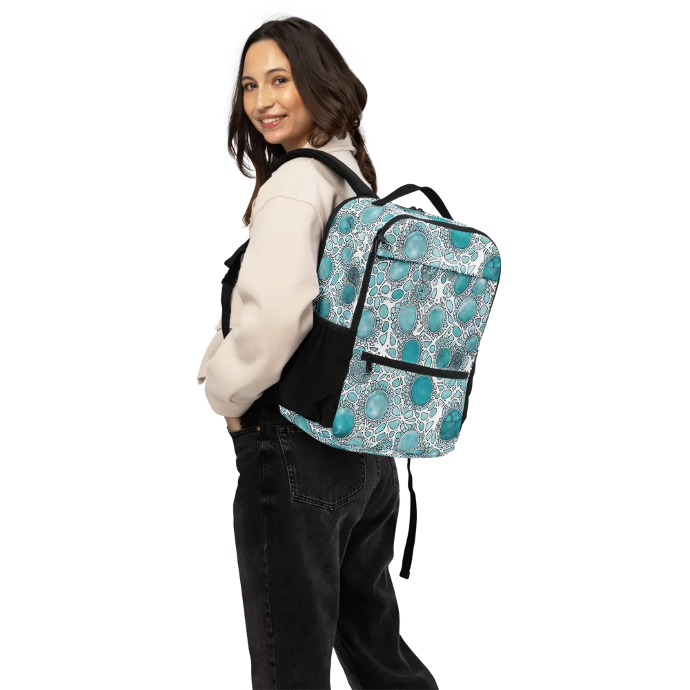Turquoise Tessellation on Utility Backpack — Back