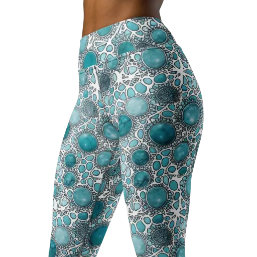 Turquoise Tessellation on a Yoga Leggings