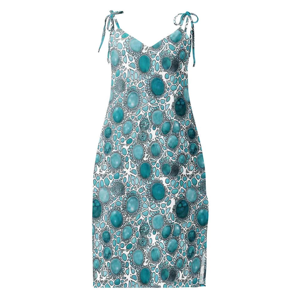 Turquoise Tessellation on Slip Dress — Front