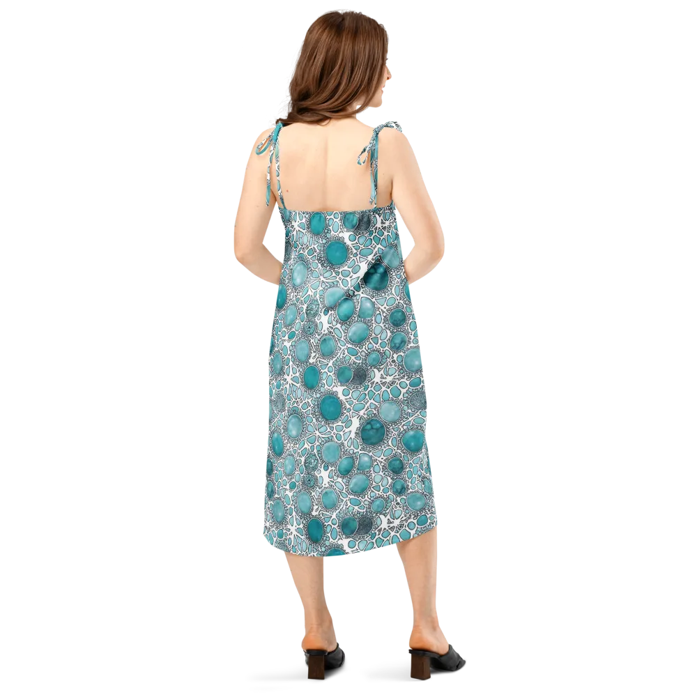 Turquoise Tessellation on Slip Dress — Back