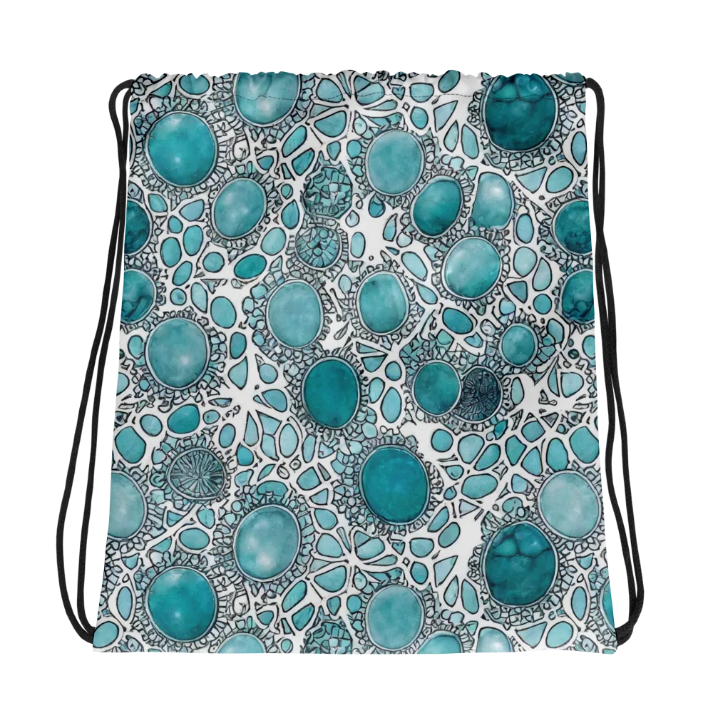 Turquoise Tessellation on Drawstring Bag — Photo