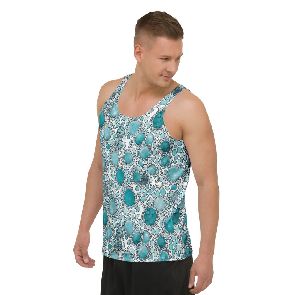Turquoise Tessellation on Men's Tank Top — Left Front