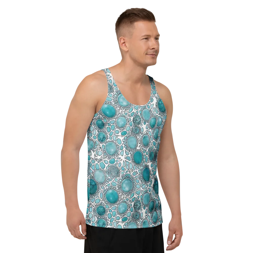 Turquoise Tessellation on Men's Tank Top — Right Front