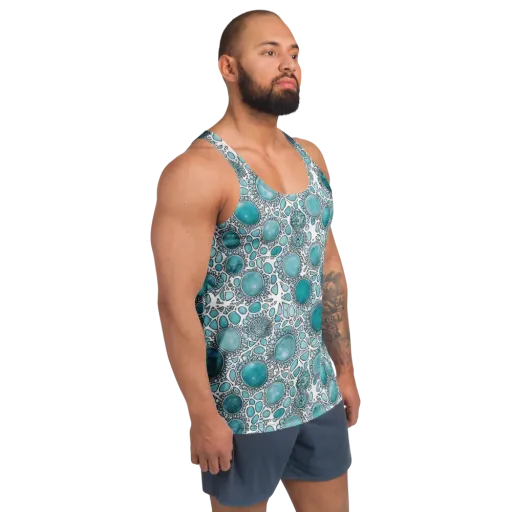 Turquoise Tessellation on a Men's Tank Top