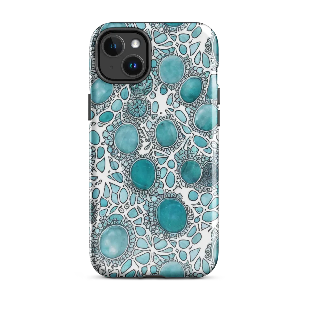 Turquoise Tessellation on MagSafe Tough Case for iPhone® — Front