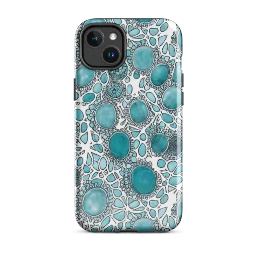 Turquoise Tessellation on a MagSafe Tough Case for iPhone®
