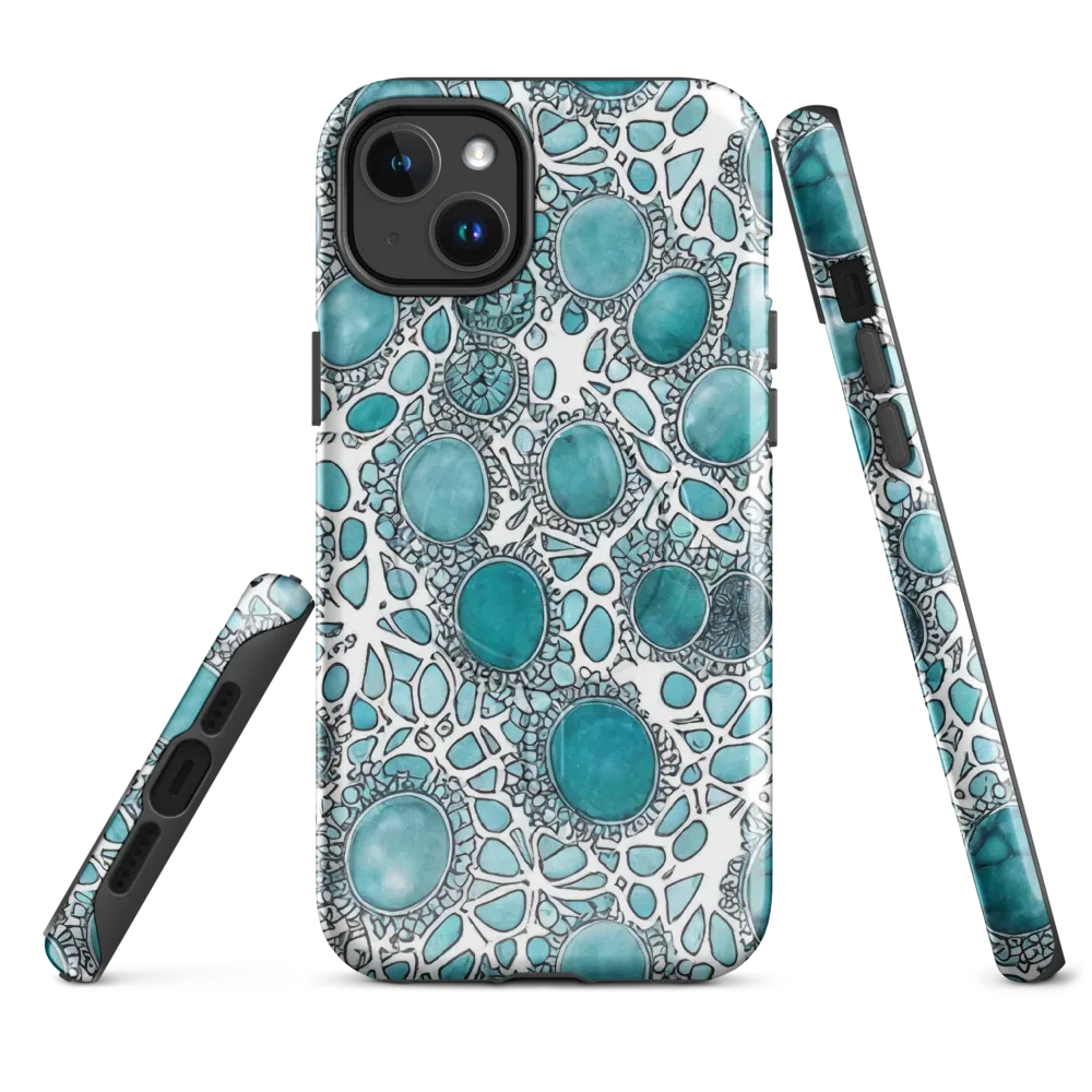 Turquoise Tessellation on MagSafe Tough Case for iPhone® — Front