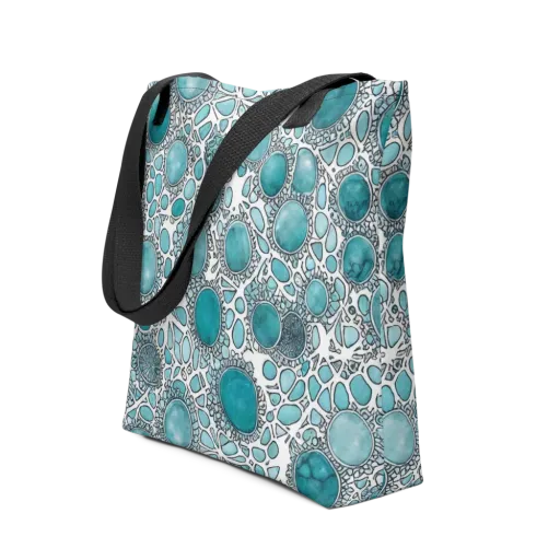 Turquoise Tessellation on a Tote Bag