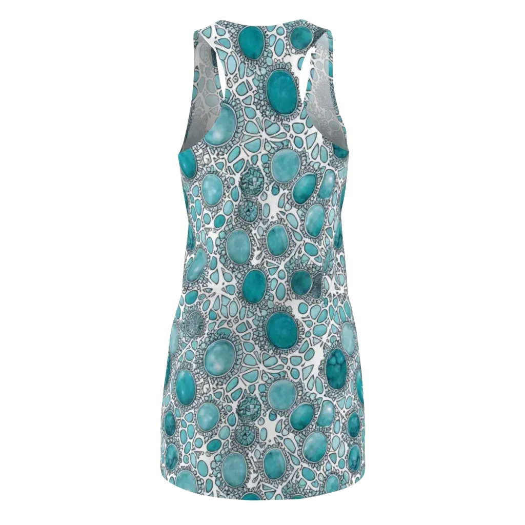 Turquoise Tessellation on Racerback Dress — Back