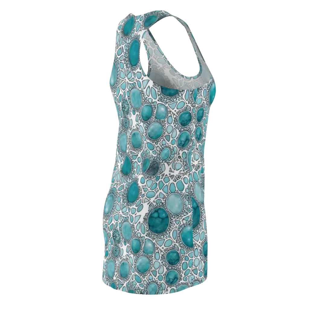 Turquoise Tessellation on Racerback Dress — Back Side