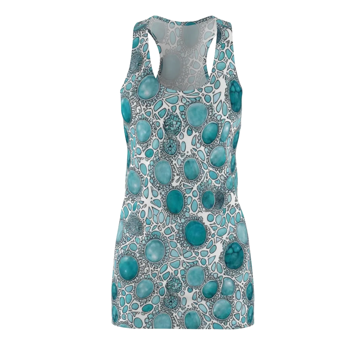 Turquoise Tessellation on Racerback Dress — Front