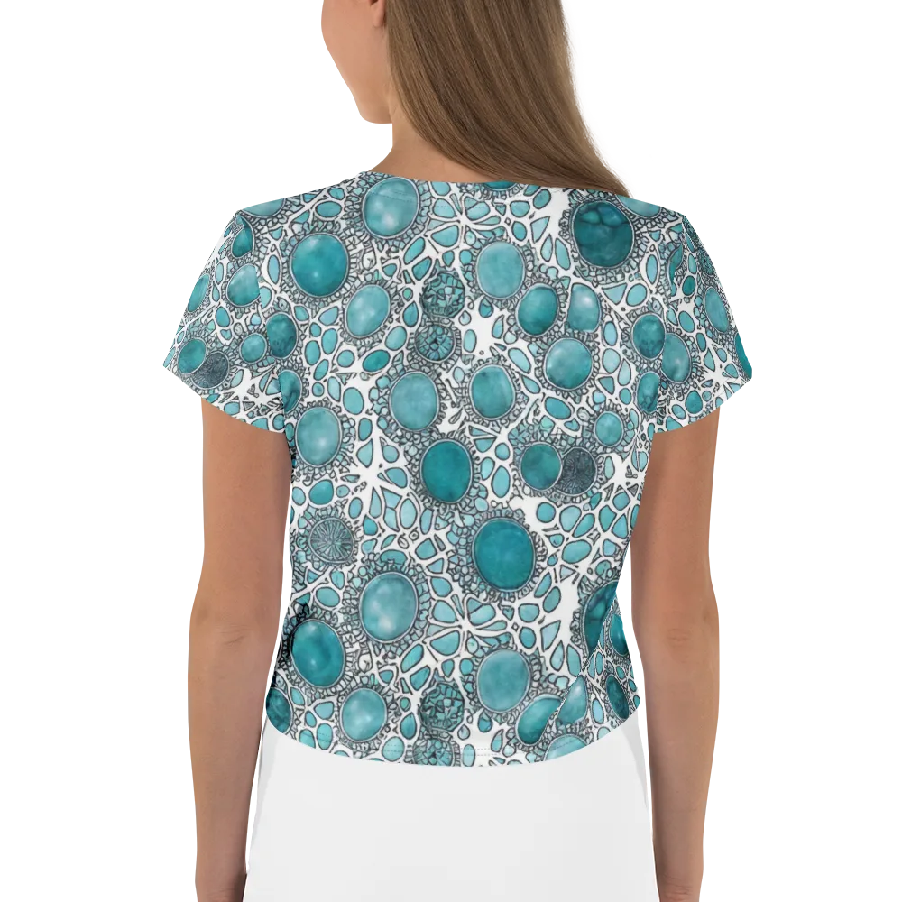 Turquoise Tessellation on Crop Tee — Back