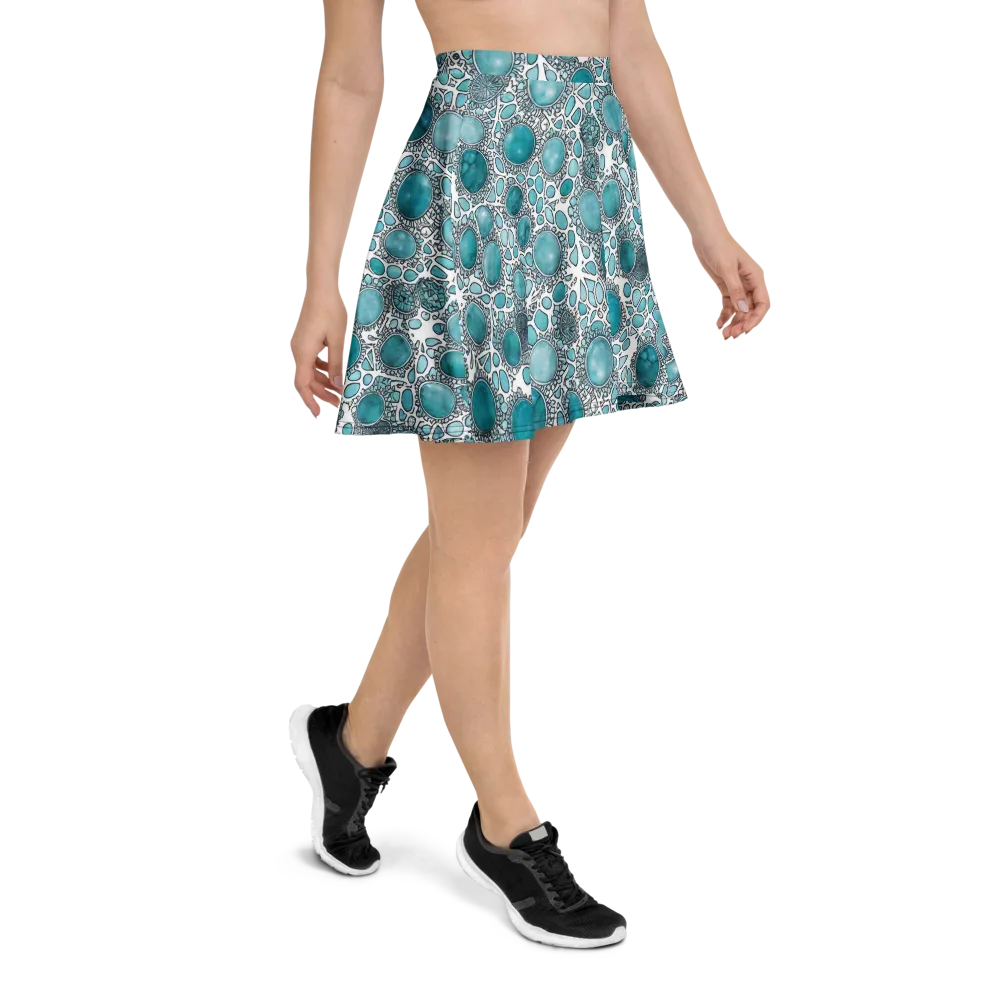 Turquoise Tessellation on Skater Skirt — Right
