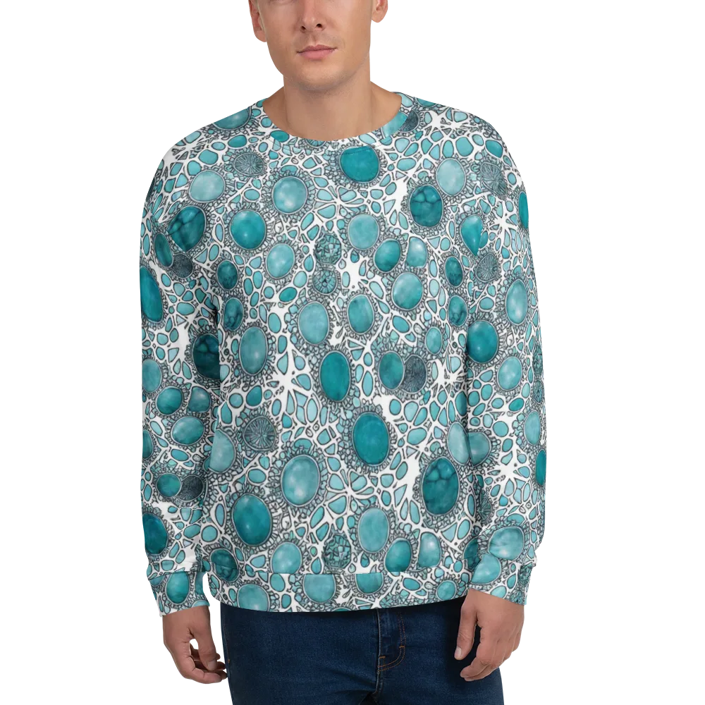 Turquoise Tessellation on Sweatshirt — Front
