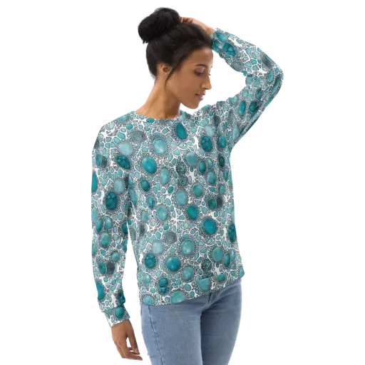 Turquoise Tessellation on a Sweatshirt