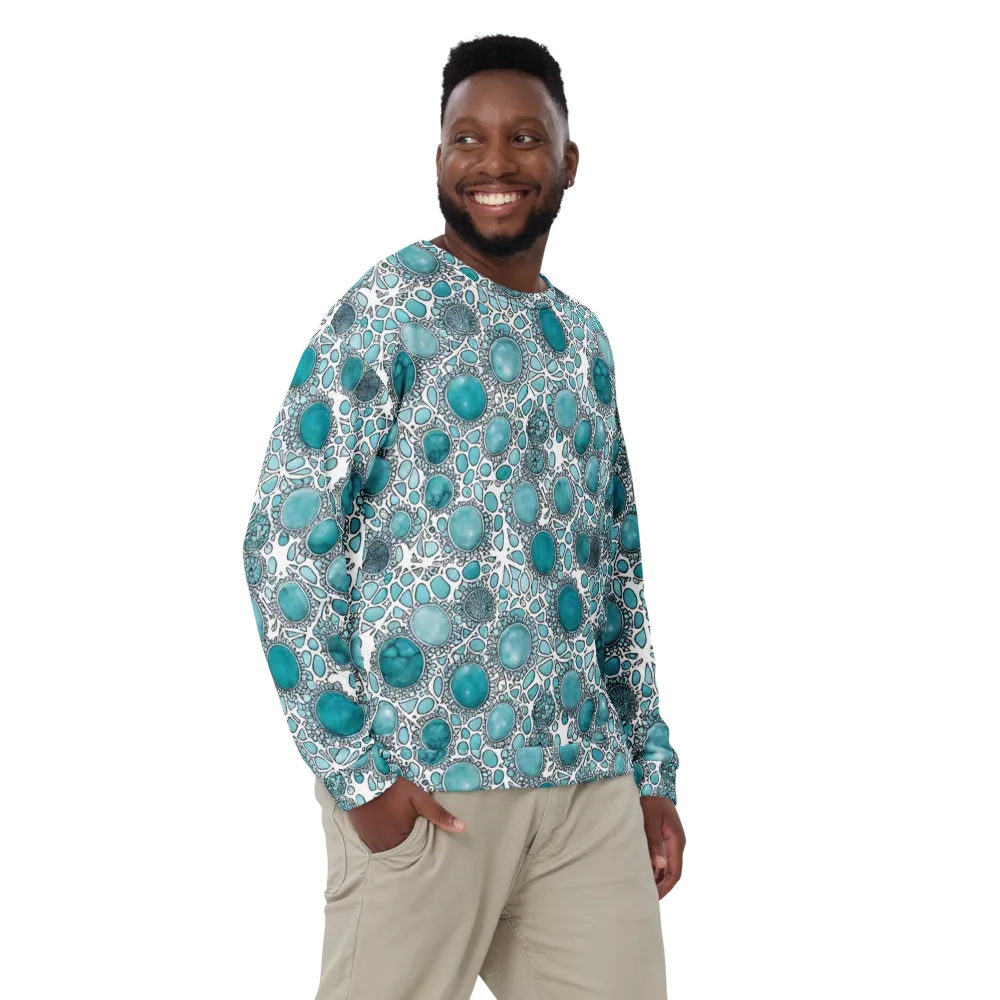 Turquoise Tessellation on Sweatshirt — Front