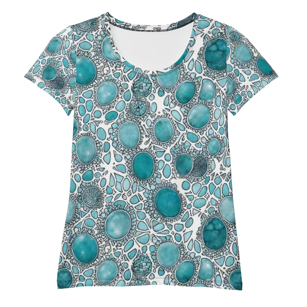 Turquoise Tessellation on Women's Athletic T-Shirt — Front
