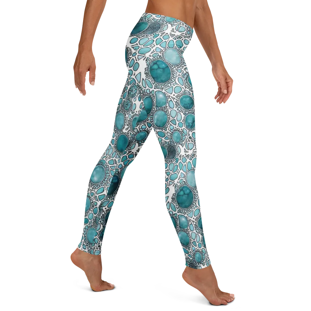 Turquoise Tessellation on Leggings — Right