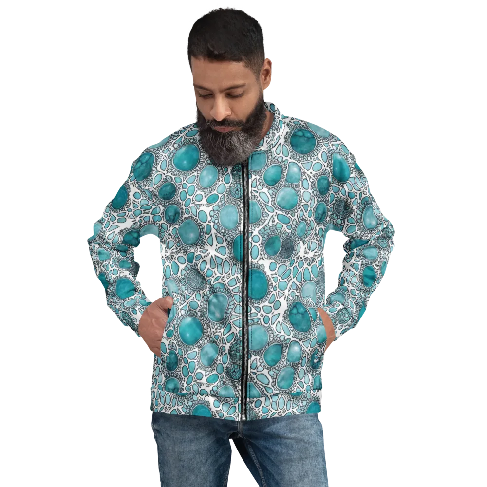 Turquoise Tessellation on Bomber Jacket — Front