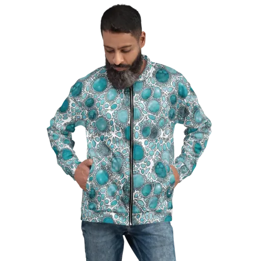 Turquoise Tessellation on a Bomber Jacket
