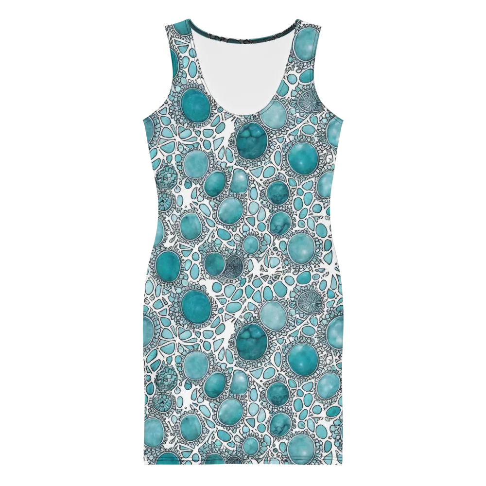 Turquoise Tessellation on Bodycon Dress — Front