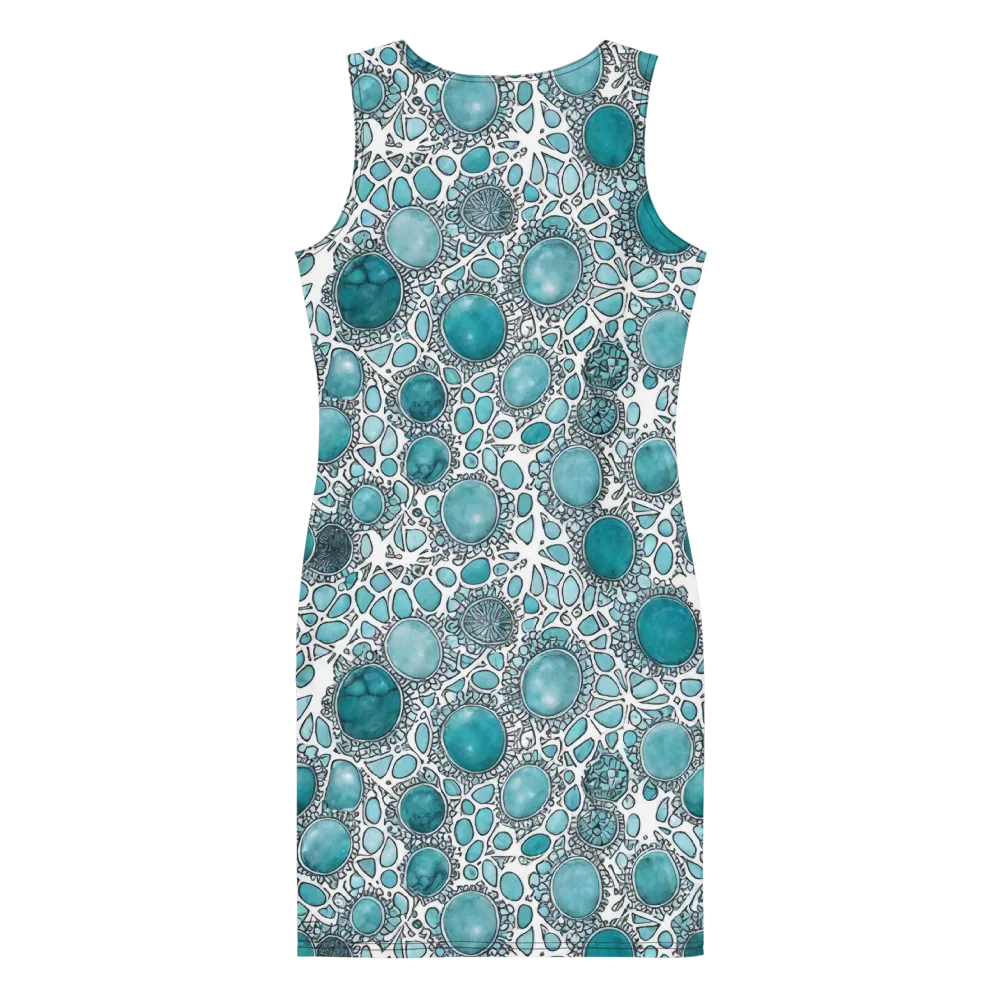 Turquoise Tessellation on Bodycon Dress — Back