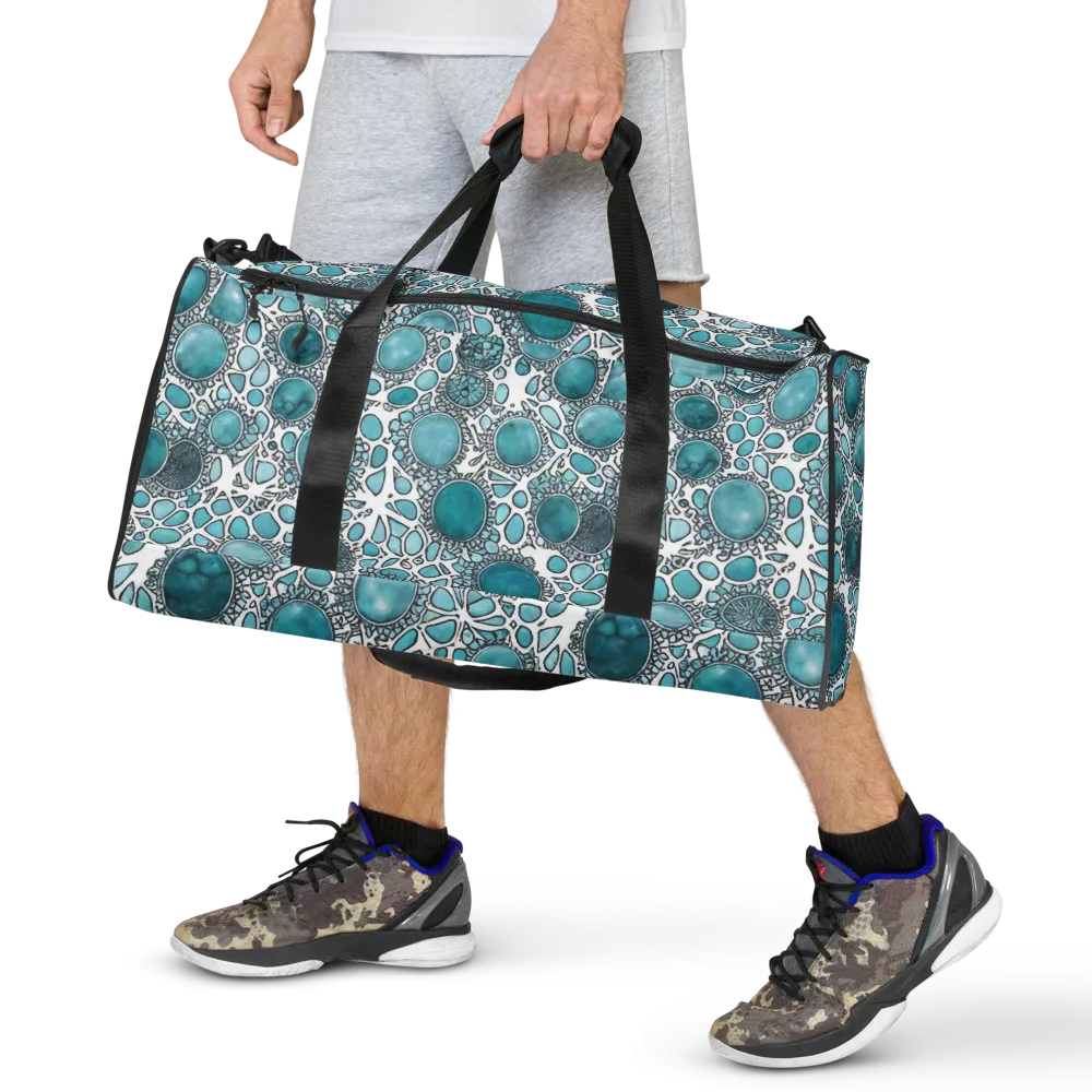 Turquoise Tessellation on Duffle Bag — Front