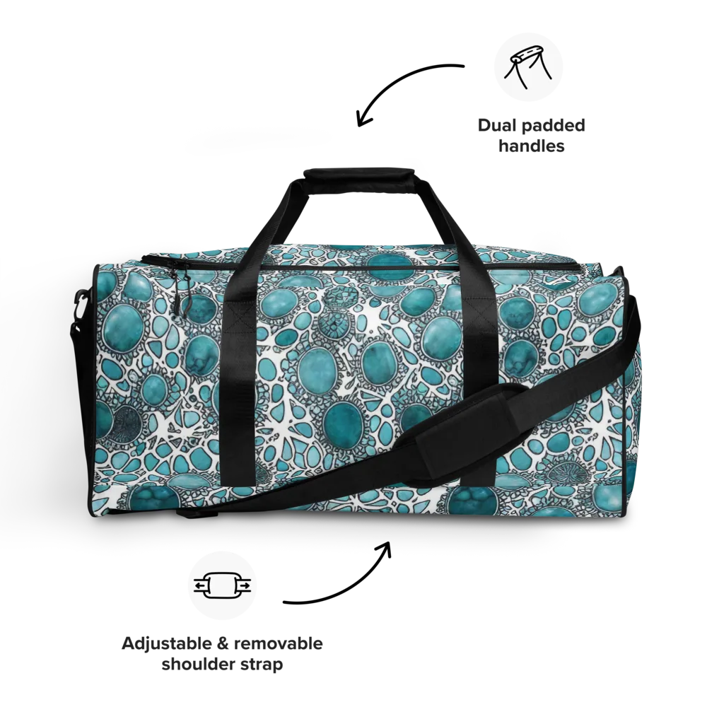 Turquoise Tessellation on Duffle Bag — Front
