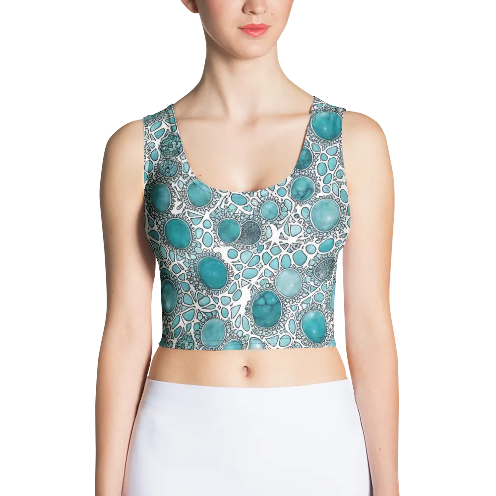 Turquoise Tessellation on Crop Top — Front