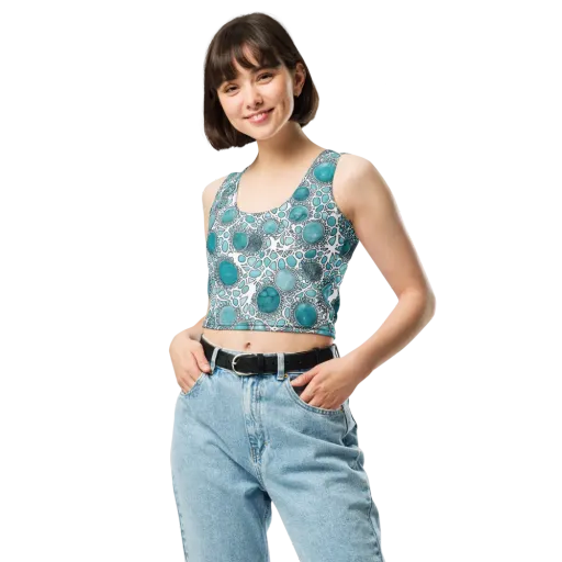 Turquoise Tessellation on a Crop Top