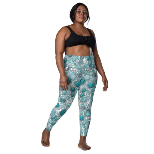 Turquoise Tessellation on a Leggings with Pockets