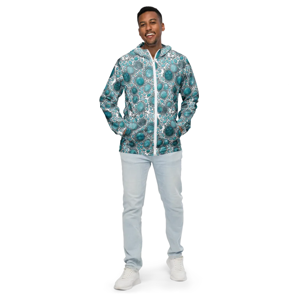 Turquoise Tessellation on Men's Windbreaker — Front